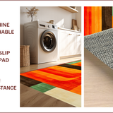Ultra Soft Area Rug, Non Slip, Stain Resistant, Washable Area Rugs for Living Room, Bedroom, Dynamic Earth Tone Geometric Visual(Orange)