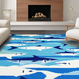 Coastal Blue Geometric Elegance(Blue)