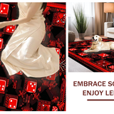 Ultra Soft Area Rug, Non Slip, Stain Resistant, Washable Area Rugs for Living Room, Bedroom, Whimsical Dice-Themed Visual Statement(Red)