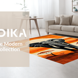 Ultra Soft Area Rug, Non Slip, Stain Resistant, Washable Area Rugs for Living Room, Bedroom, Vibrant Elephant Silhouette Design(Orange)