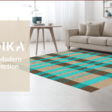 Ultra Soft Area Rug, Non Slip, Stain Resistant, Washable Area Rugs for Living Room, Bedroom, Modern Checked Abstract(Beige)