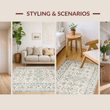Ultra Soft Area Rug, Non Slip, Stain Resistant, Washable Area Rugs for Living Room, Bedroom, Chic Taupe Geometric Motif(Gray)