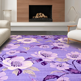 Ultra Soft Area Rug, Non Slip, Stain Resistant, Washable Area Rugs for Living Room, Bedroom, Playful Abstract Petal Arrangement(Purple)