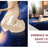 Ultra Soft Area Rug, Non Slip, Stain Resistant, Washable Area Rugs for Living Room, Bedroom, Striking Planetary Celestial Motif(Blue)