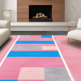 Ultra Soft Area Rug, Non Slip, Stain Resistant, Washable Area Rugs for Living Room, Bedroom, Charming Interactive Game Design(Pink)