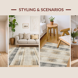 Ultra Soft Area Rug, Non Slip, Stain Resistant, Washable Area Rugs for Living Room, Bedroom, Inviting Natural Fiber Statement(Beige)