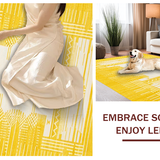 Ultra Soft Area Rug, Non Slip, Stain Resistant, Washable Area Rugs for Living Room, Bedroom, Contemporary Soft Beige Contrast(Yellow)