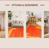 Ultra Soft Area Rug, Non Slip, Stain Resistant, Washable Area Rugs for Living Room, Bedroom, Vibrant Abstract Shaggy Aesthetic(Red)