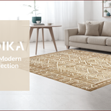 Ultra Soft Area Rug, Non Slip, Stain Resistant, Washable Area Rugs for Living Room, Bedroom, Stylish Diamond Patterned Minimalism(Beige)