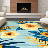 Artistic Floral Watercolor Effect(Blue)