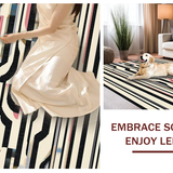 Ultra Soft Area Rug, Non Slip, Stain Resistant, Washable Area Rugs for Living Room, Bedroom, Geometric Serpentine Runner: Black & White Striped Entryway Rug(Black)