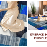Trendy Distressed Geometric Elements(Blue)