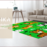 Ultra Soft Area Rug, Non Slip, Stain Resistant, Washable Area Rugs for Living Room, Bedroom, Charming Non-Slip Jungle Rug for Toddlers(Green)