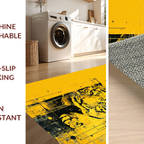Ultra Soft Area Rug, Non Slip, Stain Resistant, Washable Area Rugs for Living Room, Bedroom, Radiant Abstract Animal Texture(Yellow)