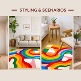 Colorful Contemporary Patterned Mat(Red)