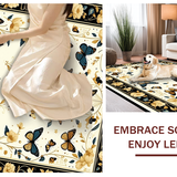 Ultra Soft Area Rug, Non Slip, Stain Resistant, Washable Area Rugs for Living Room, Bedroom, Sophisticated Bold Insect Imagery(Beige)