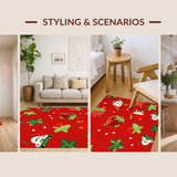 Ultra Soft Area Rug, Non Slip, Stain Resistant, Washable Area Rugs for Living Room, Bedroom, Delightful Cartoonish Animal Print(Red)