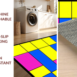 Ultra Soft Area Rug, Non Slip, Stain Resistant, Washable Area Rugs for Living Room, Bedroom, Vibrant Geometric Learning Pattern(Yellow)