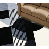 Ultra Soft Area Rug, Non Slip, Stain Resistant, Washable Area Rugs for Living Room, Bedroom, Sleek Abstract Monochrome Aesthetic(Black)