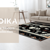 Ultra Soft Area Rug, Non Slip, Stain Resistant, Washable Area Rugs for Living Room, Bedroom, Spooky Witchy Themed Rug(Black)
