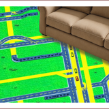 Whimsical Urban Landscape Tapestry(Green)