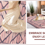 Ultra Soft Area Rug, Non Slip, Stain Resistant, Washable Area Rugs for Living Room, Bedroom, Sophisticated Navy Tiled Arrangement(Pink)