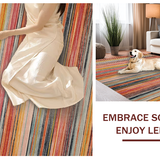 Ultra Soft Area Rug, Non Slip, Stain Resistant, Washable Area Rugs for Living Room, Bedroom, Modern Eclectic Stripe Arrangement(Red)