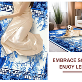 Charming White and Blue Tiled Design(Blue)
