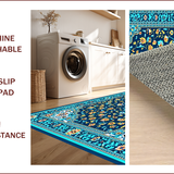 Ultra Soft Area Rug, Non Slip, Stain Resistant, Washable Area Rugs for Living Room, Bedroom, Distressed Blue Vintage Living Room Non-Slip Carpet(Blue)