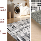 Ultra Soft Area Rug, Non Slip, Stain Resistant, Washable Area Rugs for Living Room, Bedroom, Chic Monochrome Patterned Entryway Rug(Gray)