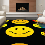 Ultra Soft Area Rug, Non Slip, Stain Resistant, Washable Area Rugs for Living Room, Bedroom, Charming Educational Playful Motif(Yellow)