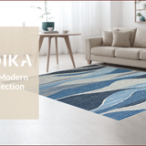 Ultra Soft Area Rug, Non Slip, Stain Resistant, Washable Area Rugs for Living Room, Bedroom, Chic Minimalist Abstract Aesthetic(Blue)
