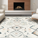 Ultra Soft Area Rug, Non Slip, Stain Resistant, Washable Area Rugs for Living Room, Bedroom, Cozy Earth Tone Patterned Piece(Beige)