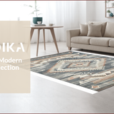 Ultra Soft Area Rug, Non Slip, Stain Resistant, Washable Area Rugs for Living Room, Bedroom, Contemporary Ethnic Geometric Fusion(Gray)