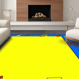 Ultra Soft Area Rug, Non Slip, Stain Resistant, Washable Area Rugs for Living Room, Bedroom, Whimsical Sound Wave Motif(Yellow)
