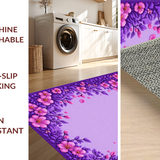 Ultra Soft Area Rug, Non Slip, Stain Resistant, Washable Area Rugs for Living Room, Bedroom, Feminine Round Petal Aesthetic(Purple)