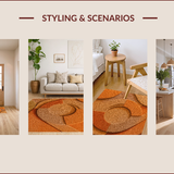 Ultra Soft Area Rug, Non Slip, Stain Resistant, Washable Area Rugs for Living Room, Bedroom, Modern Wavy Circles Soft Living Room(Orange)