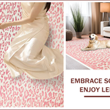 Ultra Soft Area Rug, Non Slip, Stain Resistant, Washable Area Rugs for Living Room, Bedroom, Soft Pastel Animal Print Elegance(Pink)