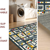 Ultra Soft Area Rug, Non Slip, Stain Resistant, Washable Area Rugs for Living Room, Bedroom, Dynamic Street Scene Playful Layout(Gray)