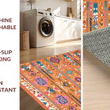 Ultra Soft Area Rug, Non Slip, Stain Resistant, Washable Area Rugs for Living Room, Bedroom, Bold Geometric Color Splash(Orange)
