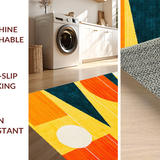 Ultra Soft Area Rug, Non Slip, Stain Resistant, Washable Area Rugs for Living Room, Bedroom, Mid Century Modern Colorful Arrangement(Yellow)