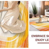 Ultra Soft Area Rug, Non Slip, Stain Resistant, Washable Area Rugs for Living Room, Bedroom, Serene Ethereal Color Splash(Gold)