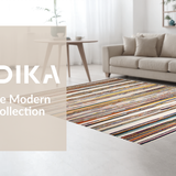 Ultra Soft Area Rug, Non Slip, Stain Resistant, Washable Area Rugs for Living Room, Bedroom, Chic Earthy Textured Stripe Design(Yellow)