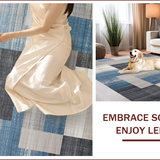 Ultra Soft Area Rug, Non Slip, Stain Resistant, Washable Area Rugs for Living Room, Bedroom, Stylish Modern Patchwork Composition(Gray)