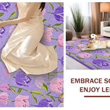 Ultra Soft Area Rug, Non Slip, Stain Resistant, Washable Area Rugs for Living Room, Bedroom, Lavender Tulip Nature Inspired Aesthetic(Purple)