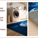 Ultra Soft Area Rug, Non Slip, Stain Resistant, Washable Area Rugs for Living Room, Bedroom, Round Earth Map Yoga Meditation Rug(Blue)