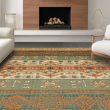 Ultra Soft Area Rug, Non Slip, Stain Resistant, Washable Area Rugs for Living Room, Bedroom, Casual Striped Geometric Fusion(Brown)