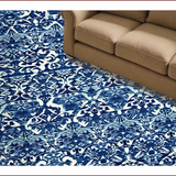 Ultra Soft Area Rug, Non Slip, Stain Resistant, Washable Area Rugs for Living Room, Bedroom, Reversible Navy Blue Patio Camping Rug(Blue)