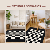 Contemporary Black and Ivory Checkerboard(Black)