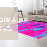 Ultra Soft Area Rug, Non Slip, Stain Resistant, Washable Area Rugs for Living Room, Bedroom, Cute Minimalist Floral Geometry(Pink)